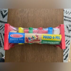 Melissa & Doug Deluxe Wooden Pound-A-Peg with hammer NWT